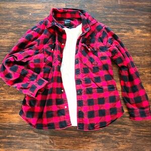 Jachs GF ladies cozy flannel shirt with interior lining- Red XL
